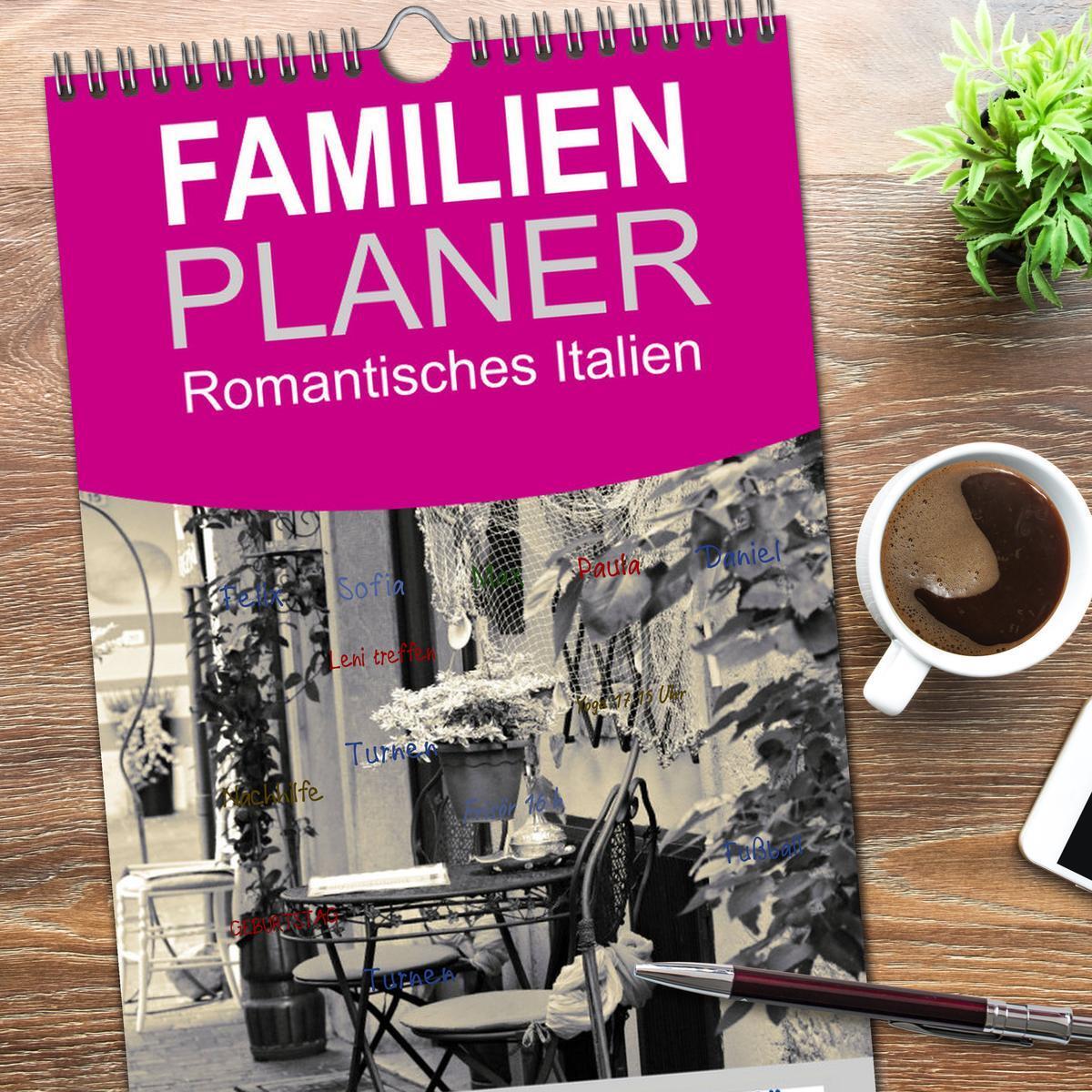 Bild: 9783457115008 | Familienplaner 2025 - Romantisches Italien mit 5 Spalten...