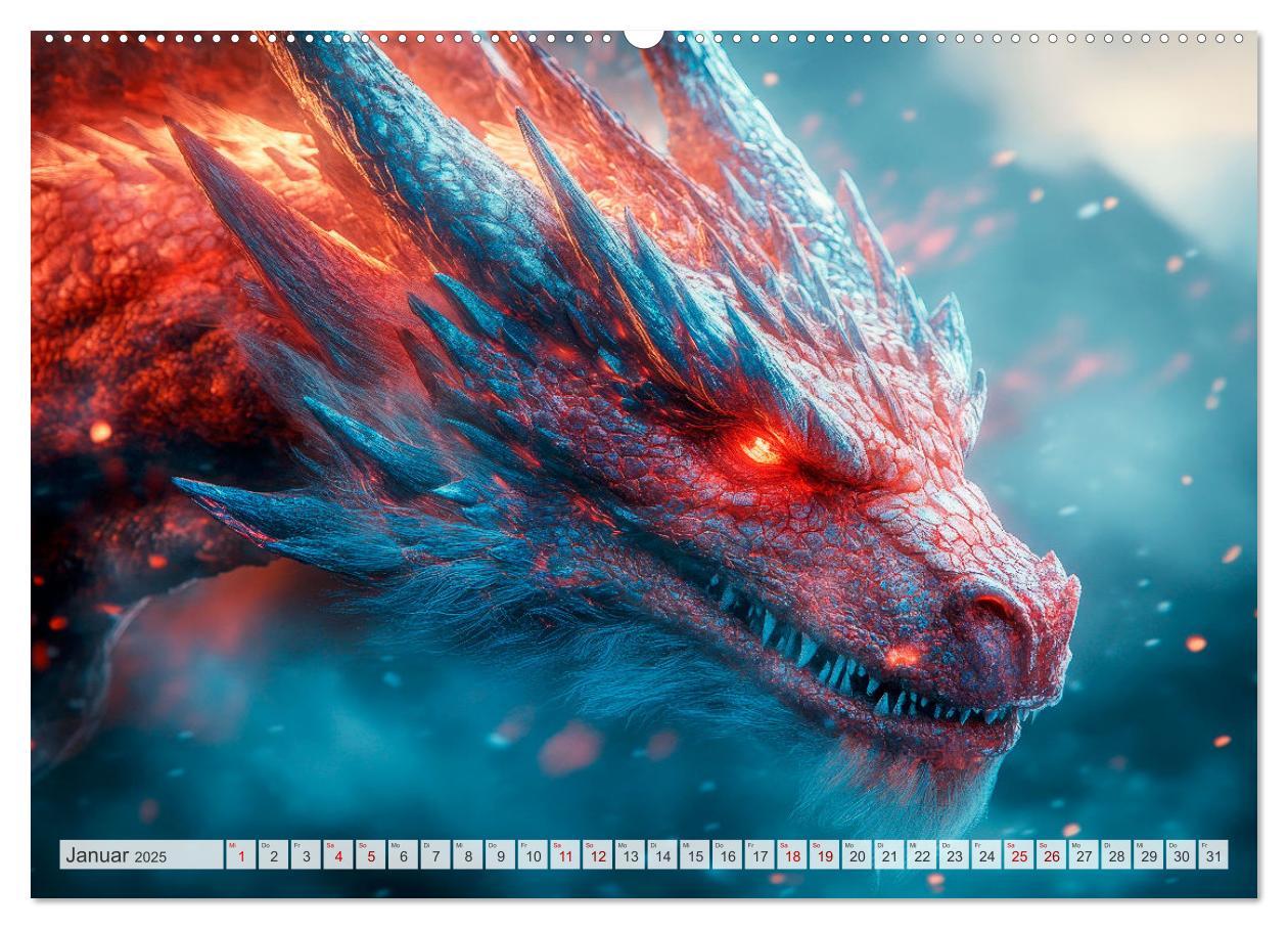 Bild: 9783457181492 | MÄCHTIGE DRACHEN Mystische Wesen (Wandkalender 2025 DIN A2 quer),...