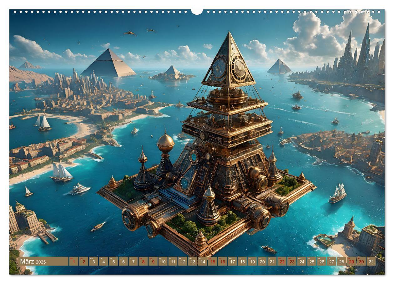 Bild: 9783457179833 | Steampunk Pyramidenwelt (Wandkalender 2025 DIN A2 quer), CALVENDO...