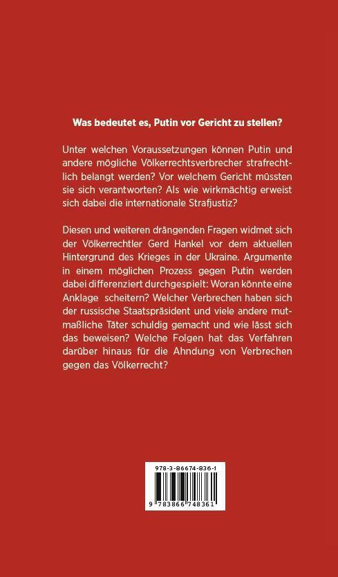 Rückseite: 9783866748361 | Putin vor Gericht? | Gerd Hankel | Buch | 136 S. | Deutsch | 2022