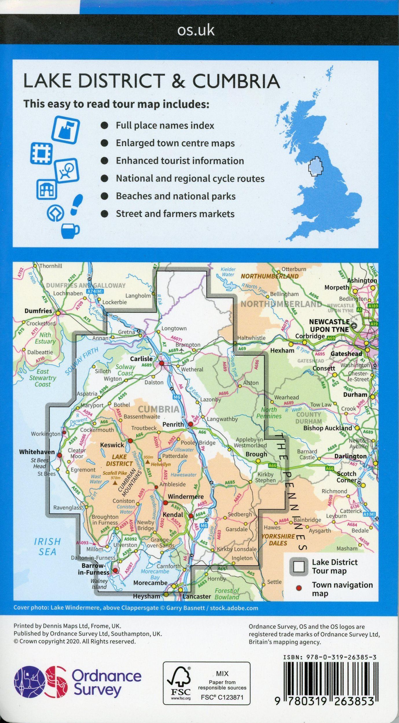 Bild: 9780319263853 | Lake District &amp; Cumbria | (Land-)Karte | Karte/Landkarte | Englisch