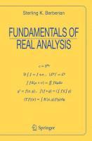 Bild: 9780387984803 | Fundamentals of Real Analysis | Sterling K. Berberian | Taschenbuch