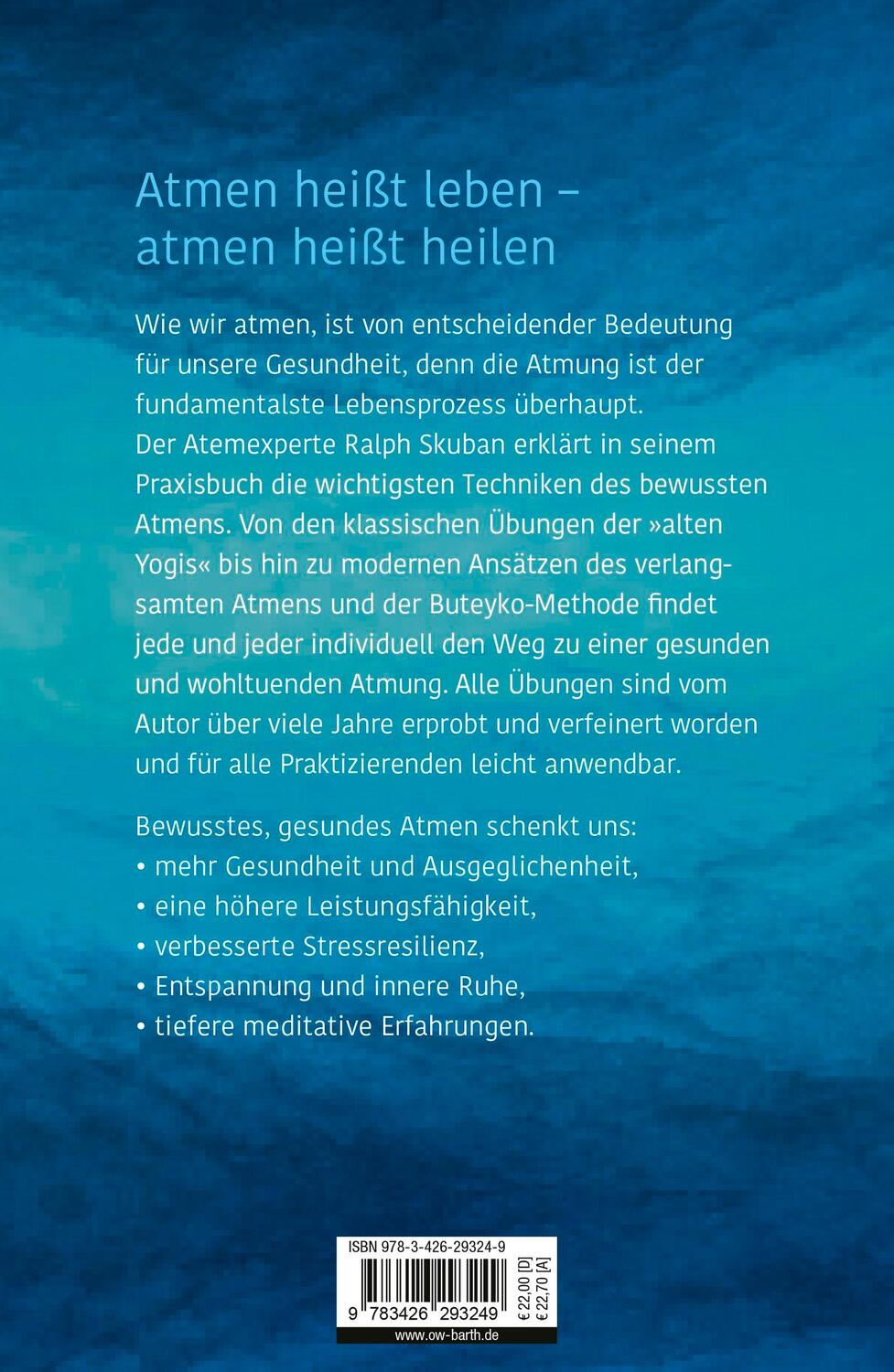 Rückseite: 9783426293249 | ATMEN - heilt - entspannt - zentriert | Ralph Skuban | Buch | 336 S.