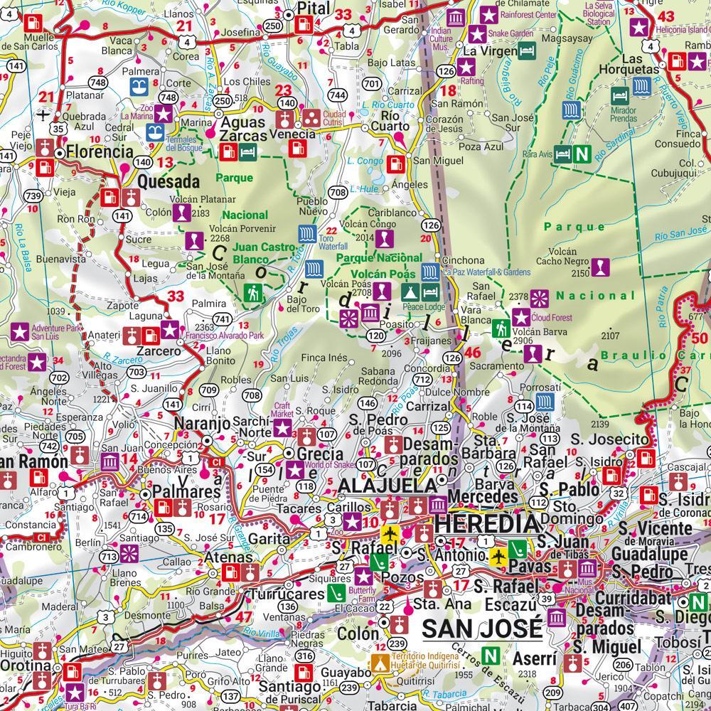 Bild: 9783707923261 | Costa Rica, Straßenkarte, 1:400.000 | Freytag &amp; Berndt | (Land-)Karte