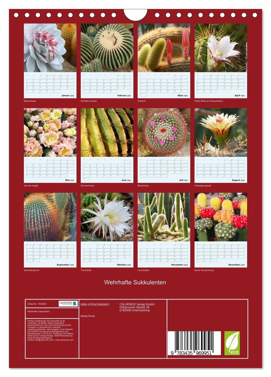 Bild: 9783435969951 | Wehrhafte Sukkulenten (Wandkalender 2025 DIN A4 hoch), CALVENDO...