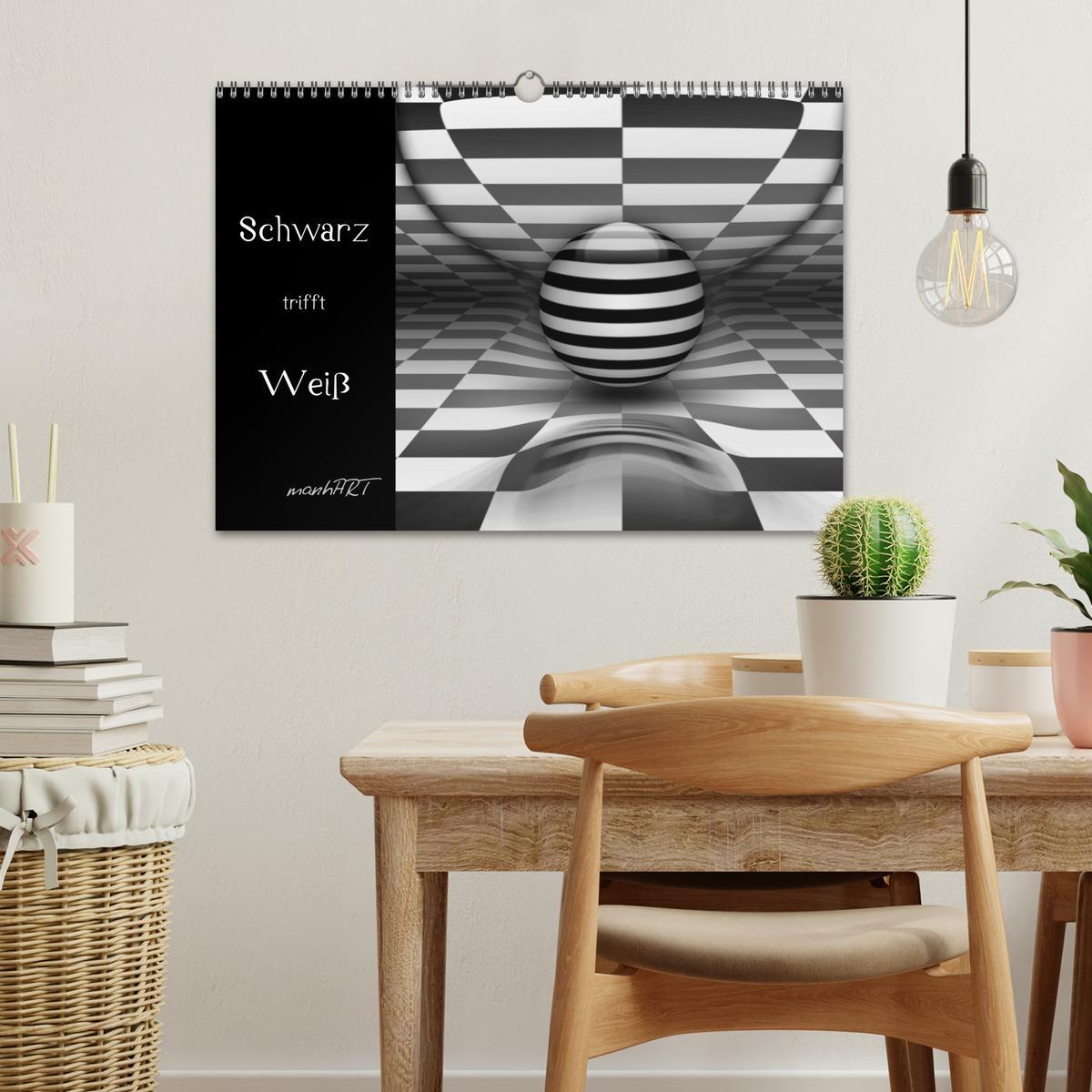 Bild: 9783435794898 | Schwarz trifft Weiß (Wandkalender 2025 DIN A3 quer), CALVENDO...