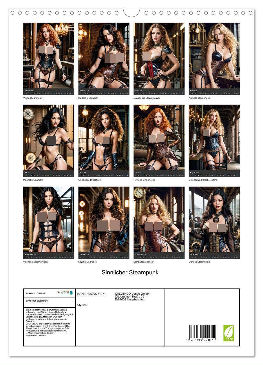 Bild: 9783383771071 | Sinnlicher Steampunk (Wandkalender 2025 DIN A3 hoch), CALVENDO...