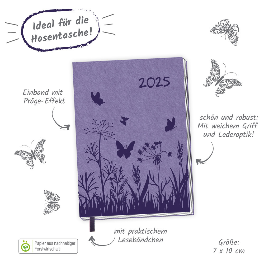 Bild: 4251901507099 | Trötsch Taschenkalender A7 Soft Touch Blumen 2025 | KG | Kalender