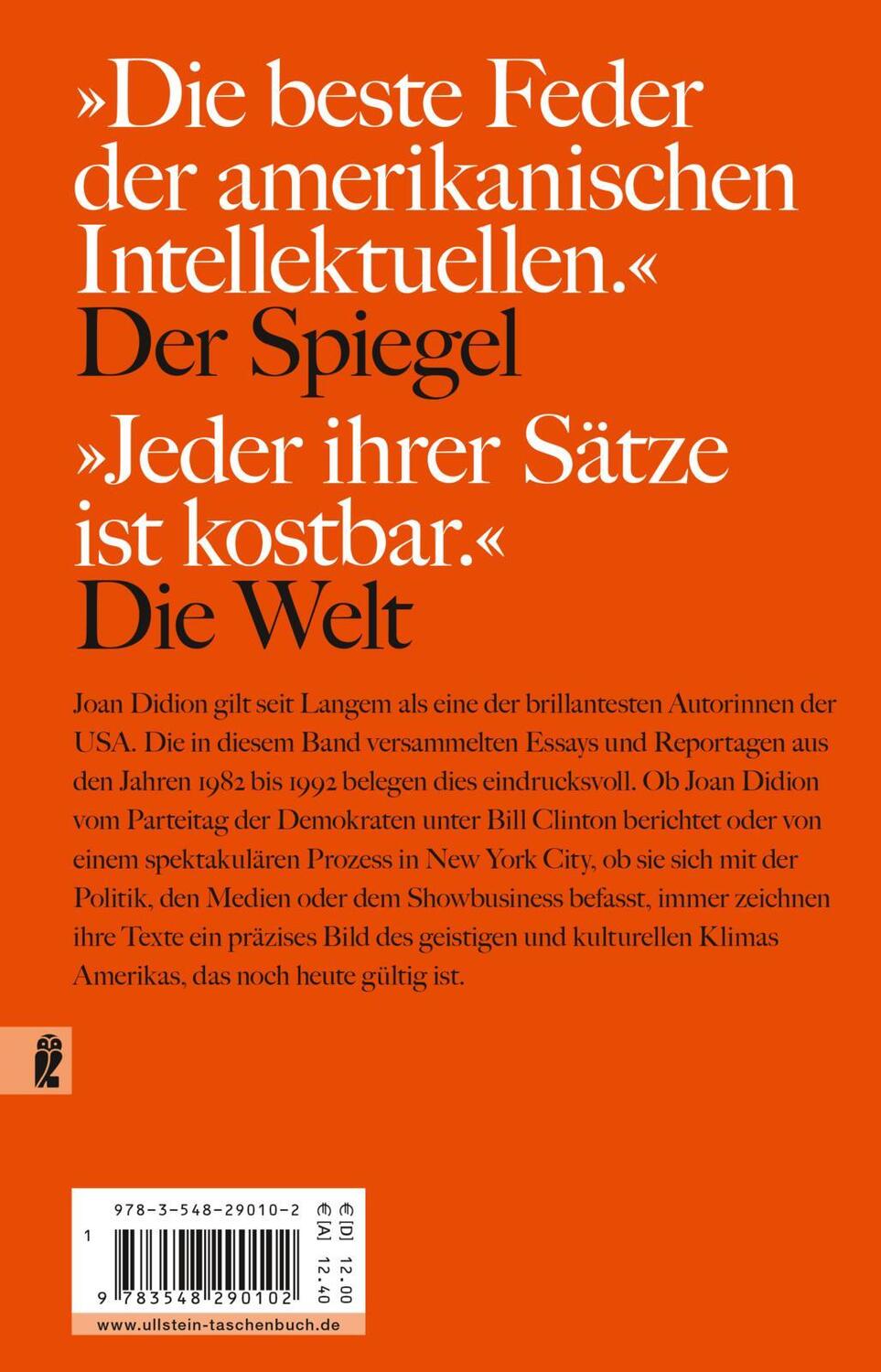 Rückseite: 9783548290102 | Sentimentale Reisen | Essays | Joan Didion | Taschenbuch | 336 S.