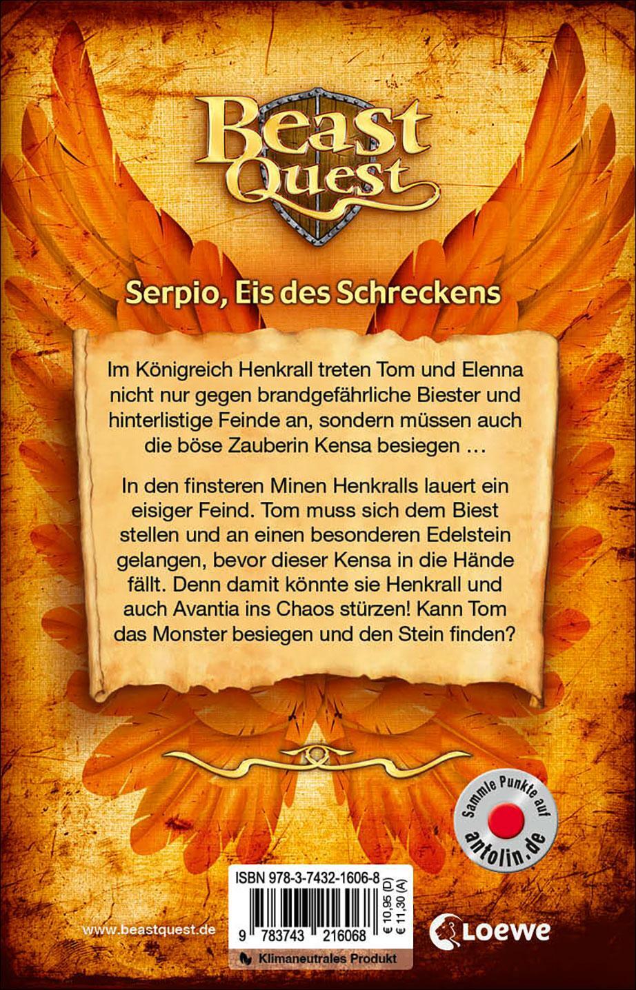 Rückseite: 9783743216068 | Beast Quest (Band 65) - Serpio, Eis des Schreckens | Adam Blade | Buch