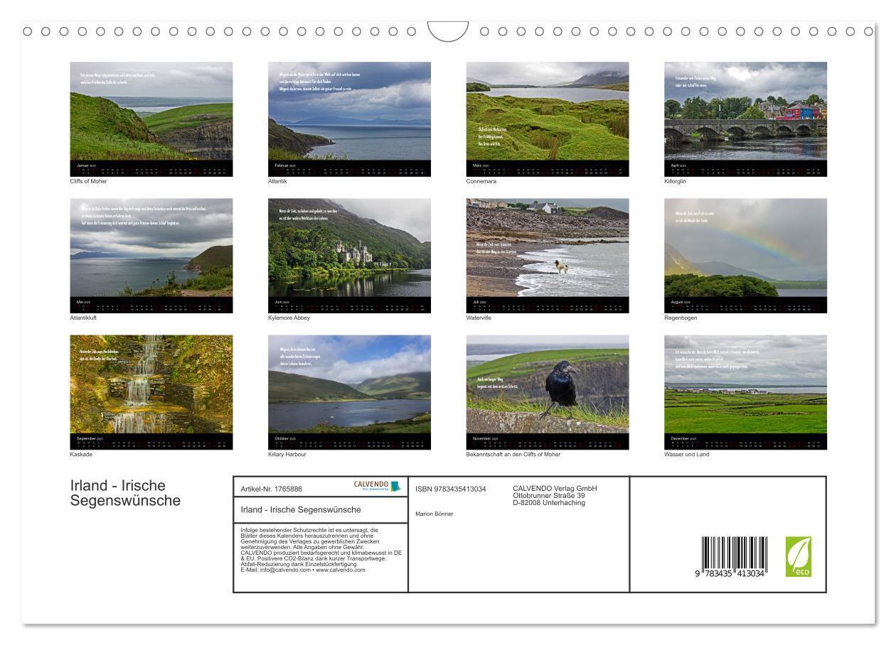 Bild: 9783435413034 | Irland - Irische Segenswünsche (Wandkalender 2025 DIN A3 quer),...