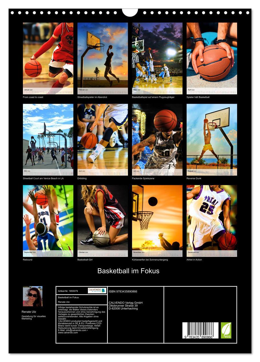 Bild: 9783435890866 | Basketball im Fokus (Wandkalender 2025 DIN A3 hoch), CALVENDO...