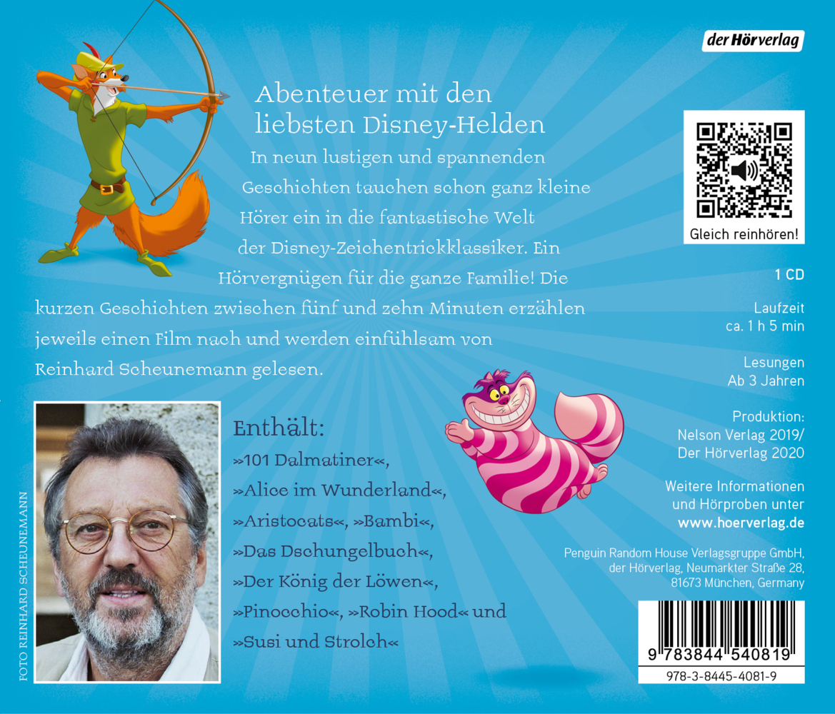 Bild: 9783844540819 | Die schönsten Disney-Klassiker, 1 Audio-CD | Audio-CD | 68 Min. | 2020