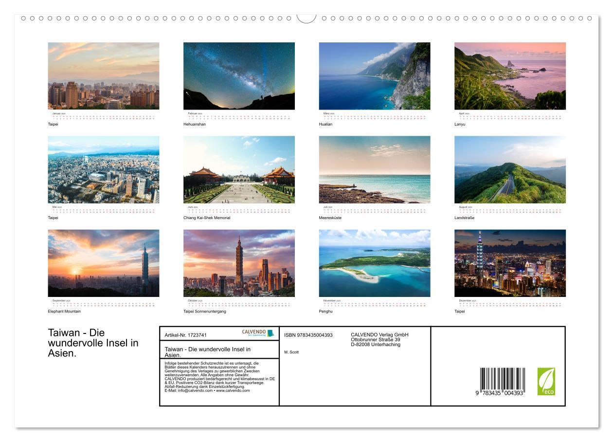 Bild: 9783435004393 | Taiwan - Die wundervolle Insel in Asien. (Wandkalender 2025 DIN A2...