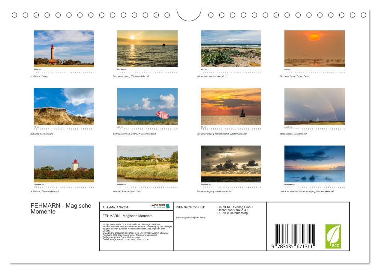 Bild: 9783435671311 | FEHMARN - Magische Momente (Wandkalender 2025 DIN A4 quer),...