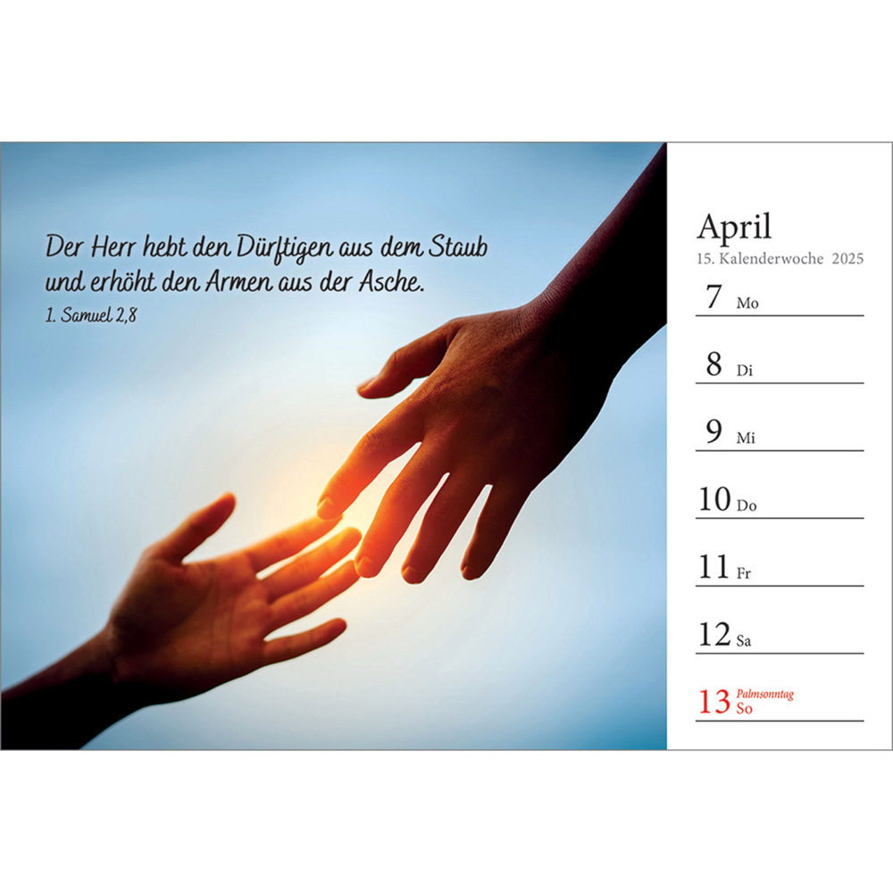 Bild: 9783754816851 | In deine Hand stell ich den Tag 2025 | Wochen-Aufstellkalender | 54 S.