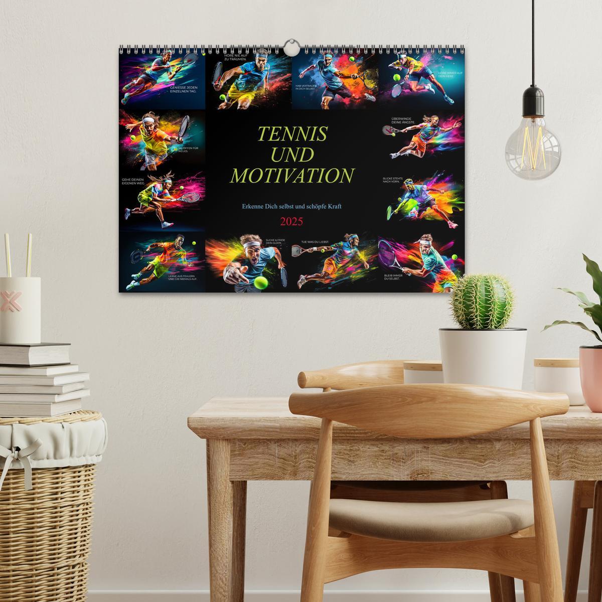 Bild: 9783383873096 | Tennis und Motivation (Wandkalender 2025 DIN A3 quer), CALVENDO...