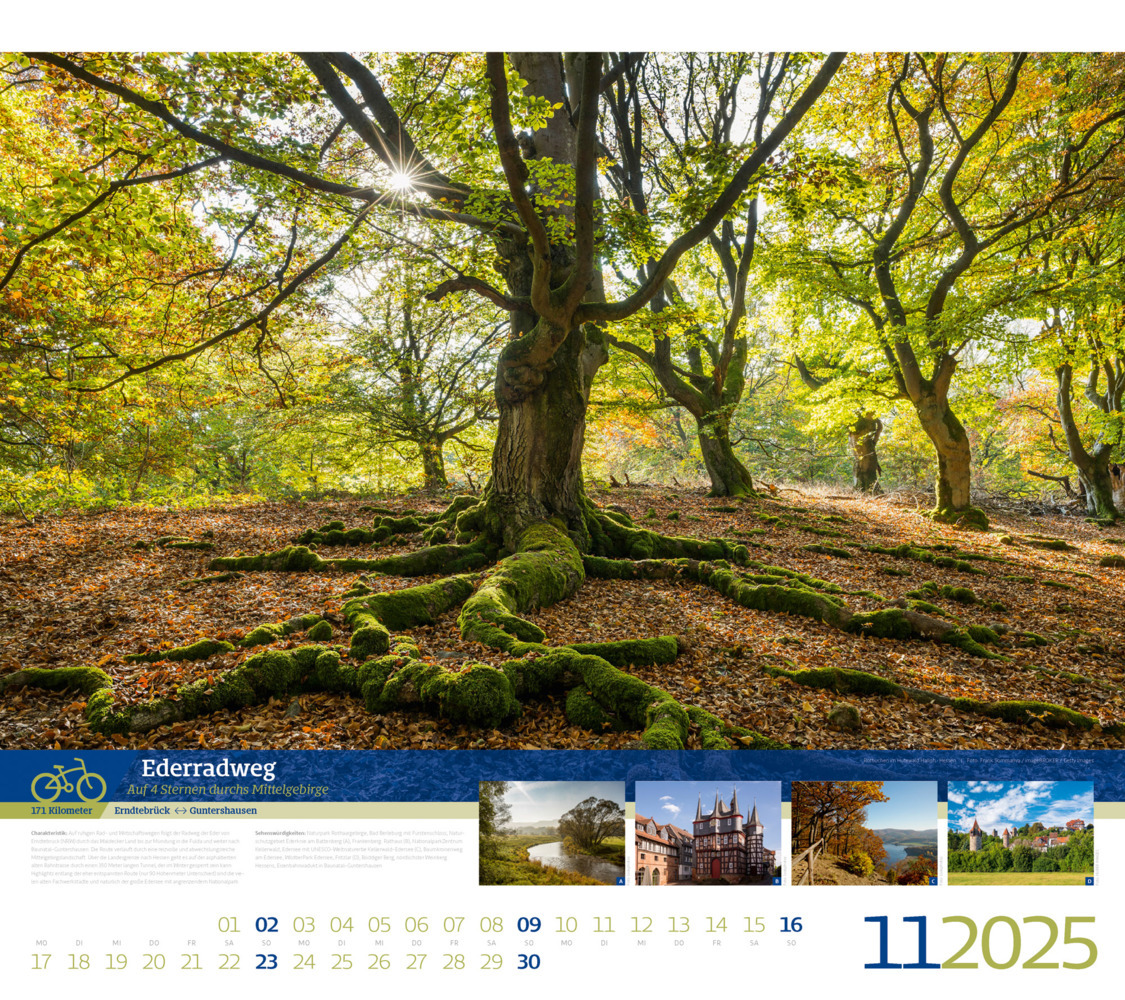 Bild: 9783838425252 | Deutschlands schönste Radfernwege Kalender 2025 | Kunstverlag | 14 S.