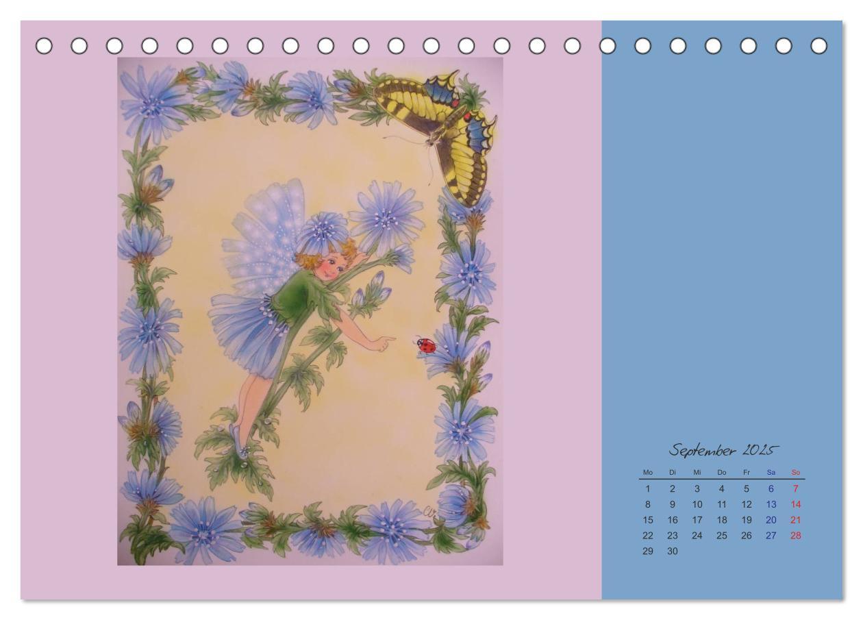 Bild: 9783435549801 | Blumen Elfen (Tischkalender 2025 DIN A5 quer), CALVENDO Monatskalender