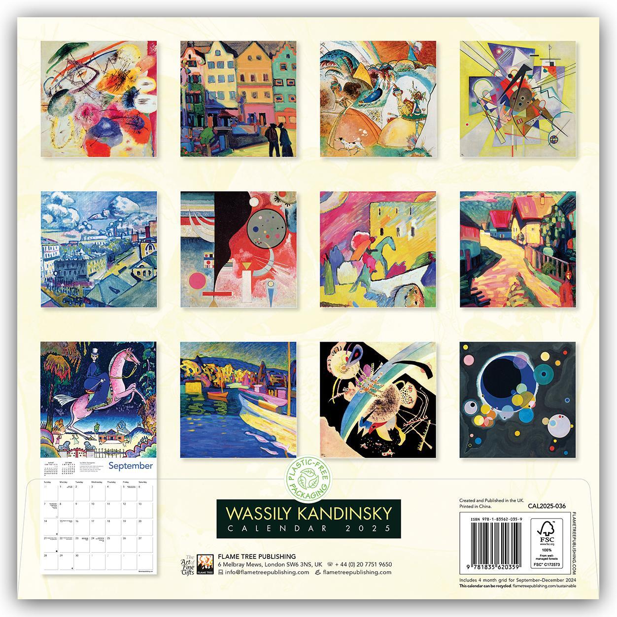 Rückseite: 9781835620359 | Wassily Kandinsky Wall Calendar 2025 (Art Calendar) | Publishing