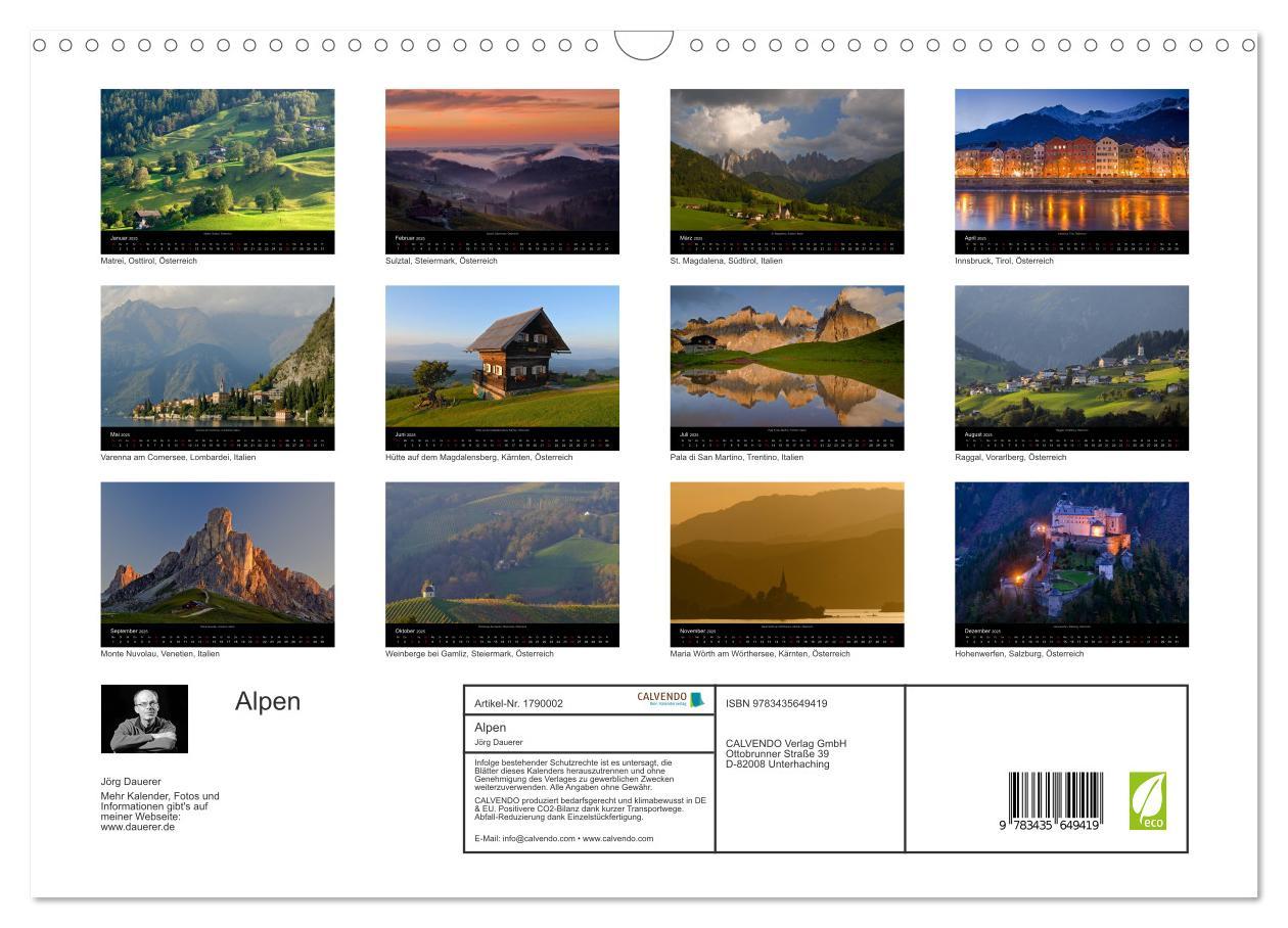 Bild: 9783435649419 | Alpen (Wandkalender 2025 DIN A3 quer), CALVENDO Monatskalender | 2025