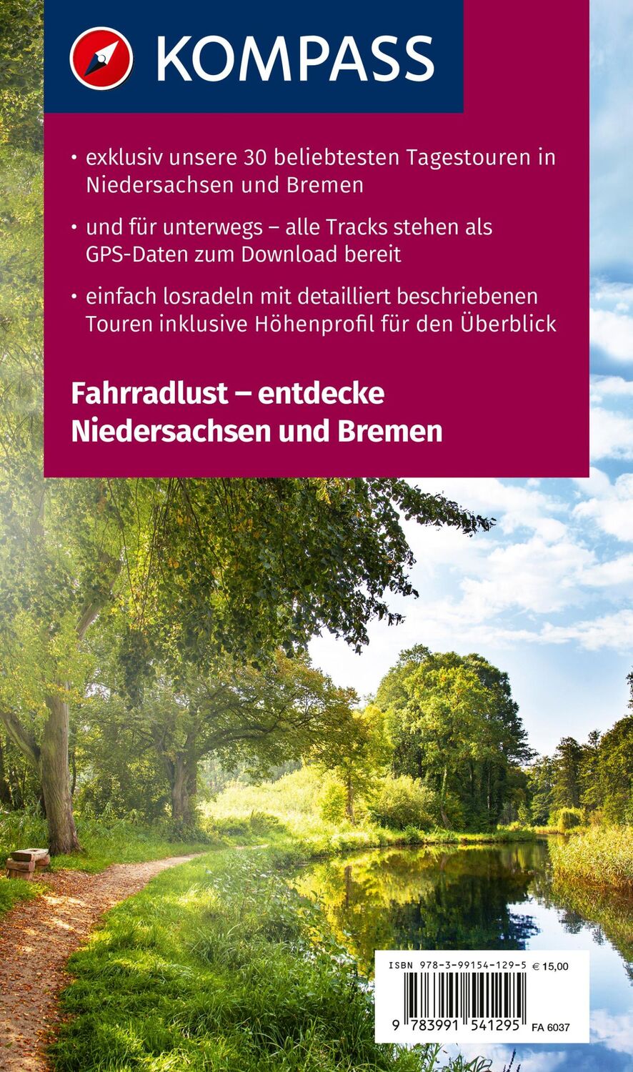 Rückseite: 9783991541295 | KOMPASS Fahrradlust Niedersachsen | Taschenbuch | 272 S. | Deutsch