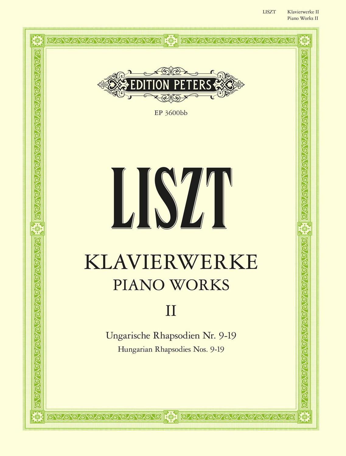 Cover: 9790014016760 | Piano Works | Hungarian Rhapsodies Nos. 9-19 | Franz Liszt | Buch