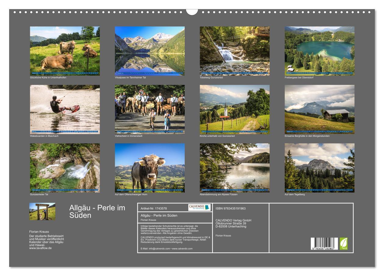 Bild: 9783435191963 | Allgäu - Perle im Süden (Wandkalender 2025 DIN A2 quer), CALVENDO...