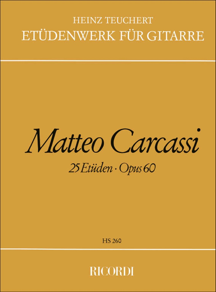 Cover: 9790204242603 | 25 Etüden op.60 für Gitarre | Matteo Carcassi | Buch | Ricordi Berlin