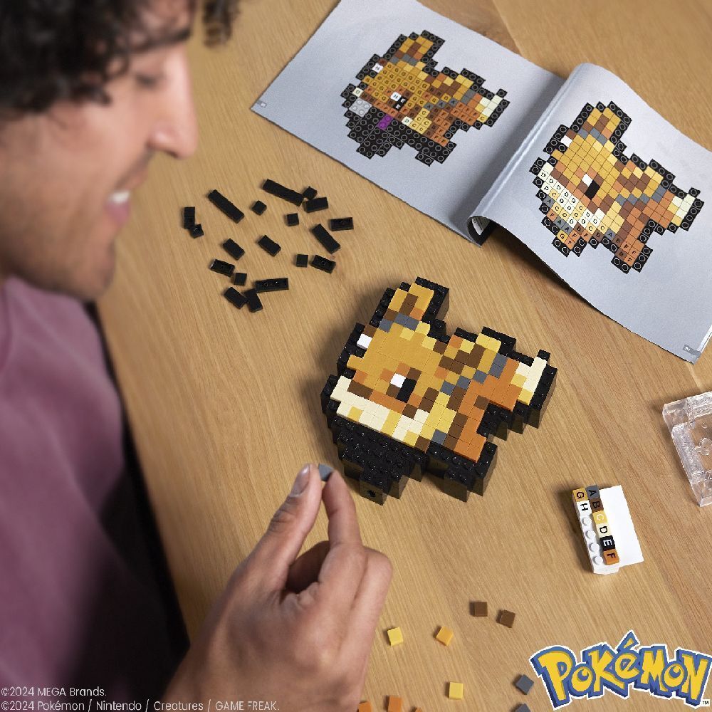 Bild: 194735190805 | MEGA Pokémon Evoli Pixel Art | Stück | Karton | HTH78 | 2024 | Mattel