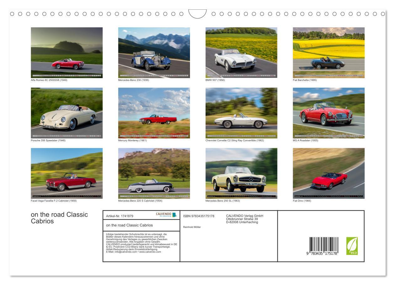 Bild: 9783435175178 | on the road Classic Cabrios (Wandkalender 2025 DIN A3 quer),...