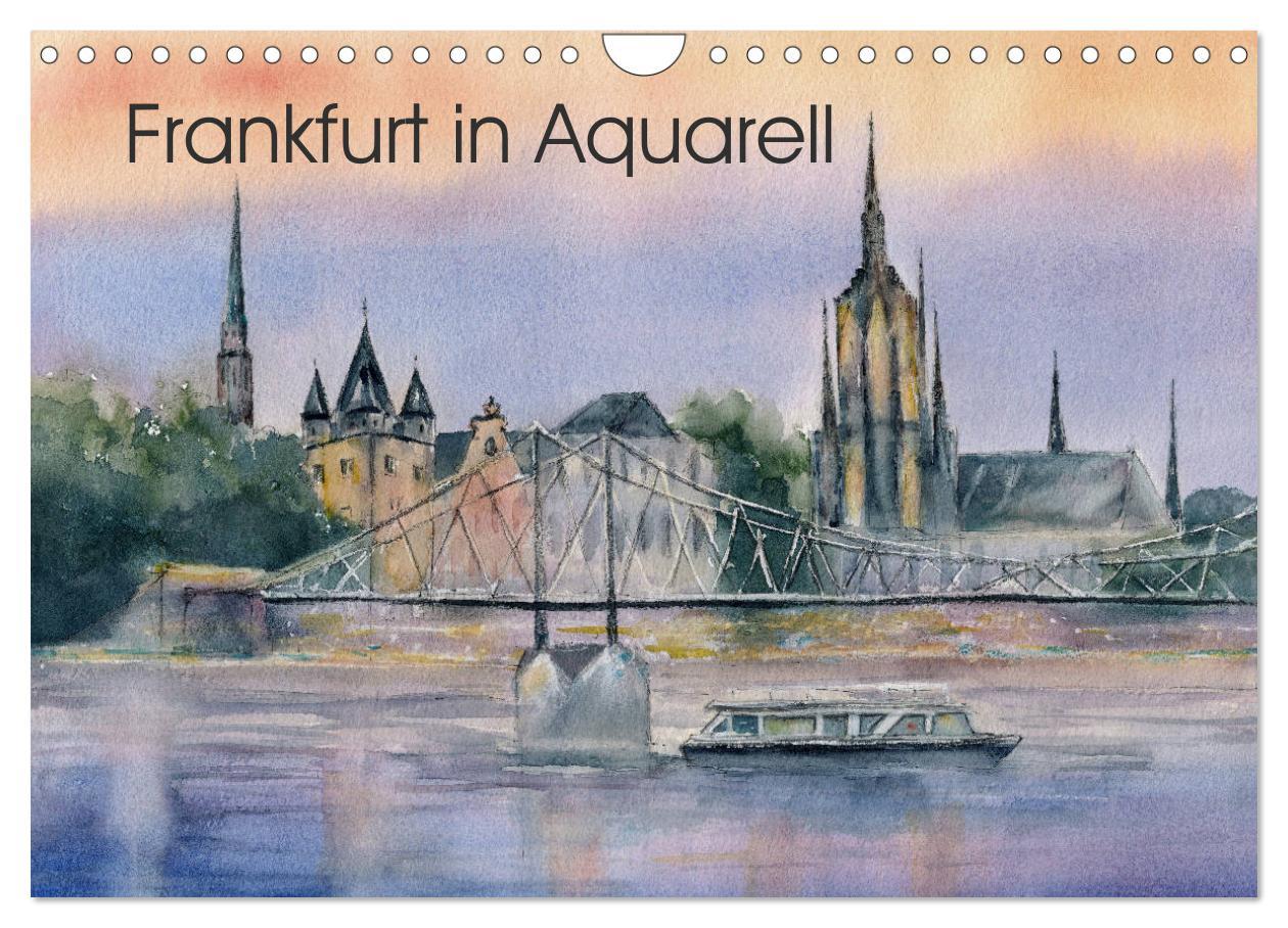 Cover: 9783435212507 | Frankfurt in Aquarell (Wandkalender 2025 DIN A4 quer), CALVENDO...