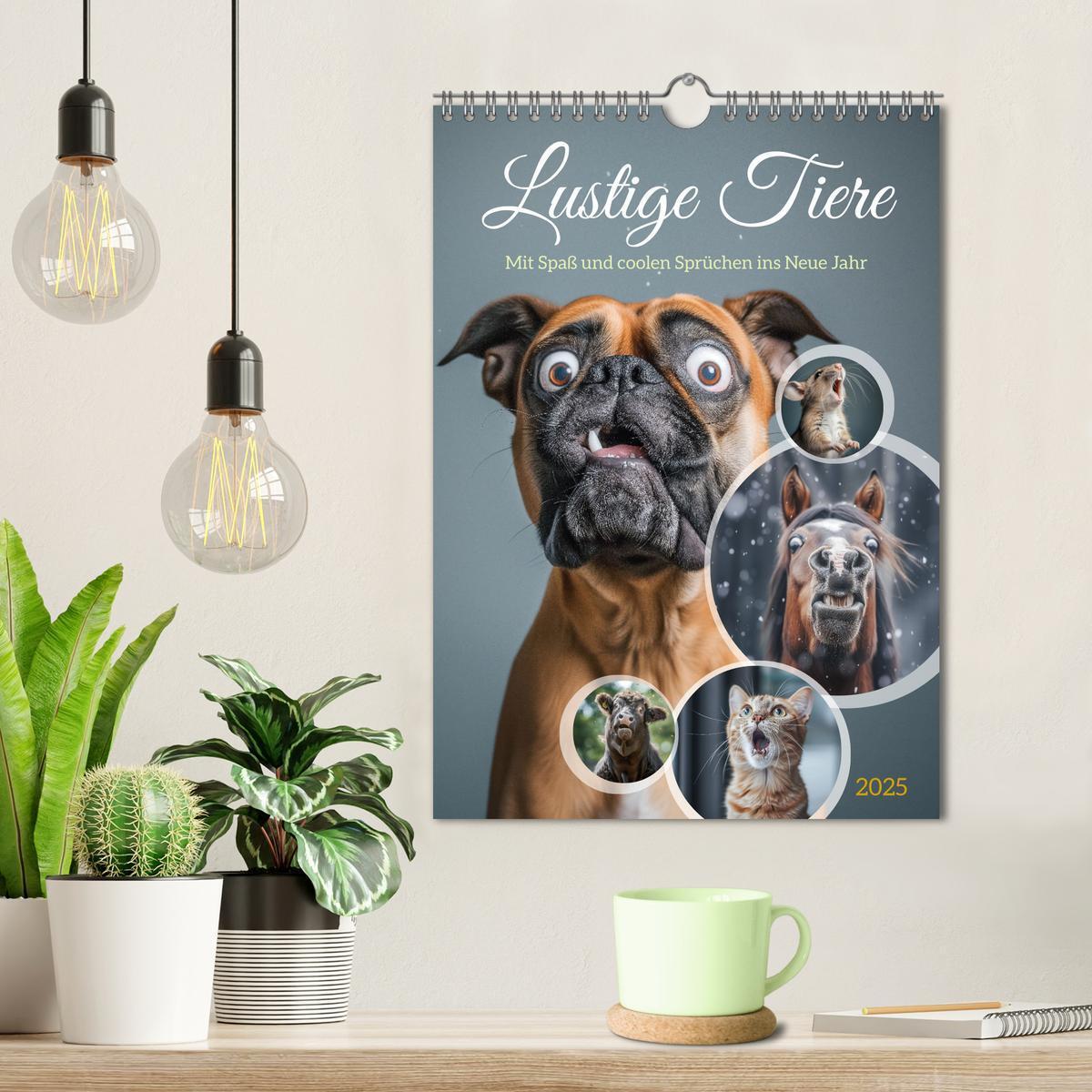 Bild: 9783383779770 | Lustige Tiere (Wandkalender 2025 DIN A4 hoch), CALVENDO Monatskalender