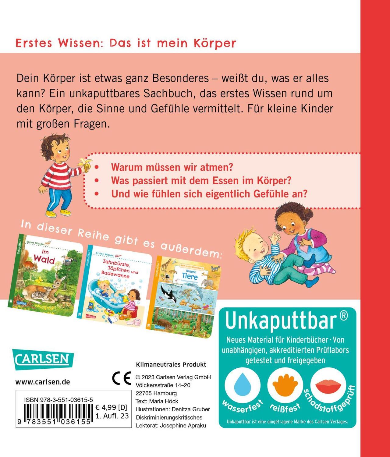 Rückseite: 9783551036155 | Unkaputtbar: Erstes Wissen: Das ist mein Körper | Maria Höck | Buch