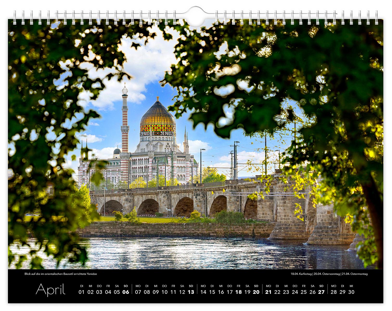 Bild: 9783910680586 | Kalender Dresden Elbflorenz 2025 | 40 x 30 cm schwarzes Kalendarium