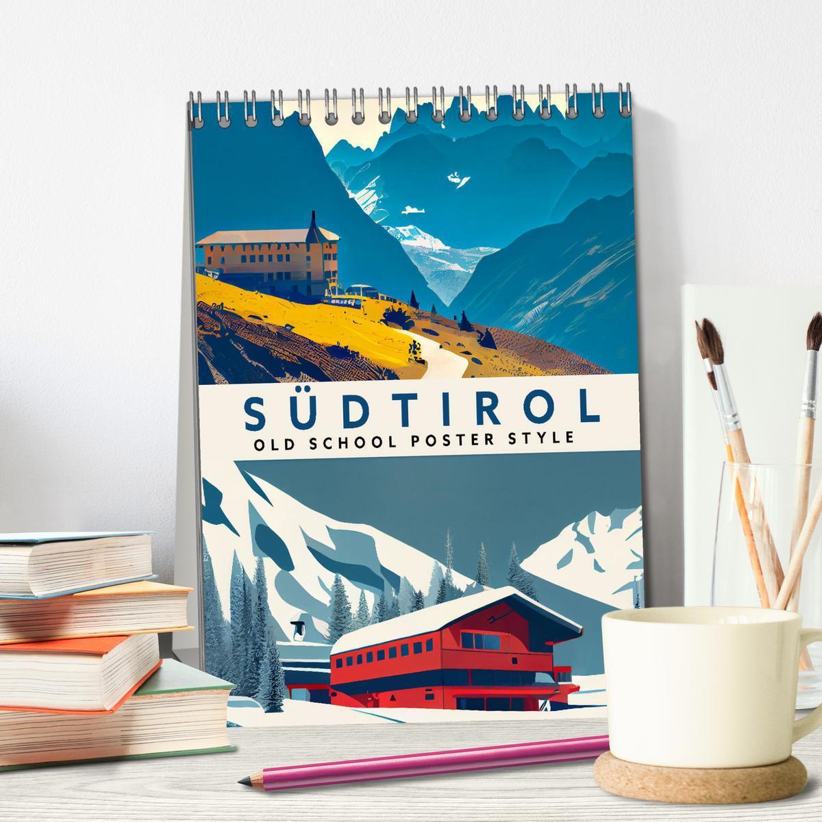 Bild: 9783435885800 | Südtirol - Old School Poster Style (Tischkalender 2025 DIN A5...