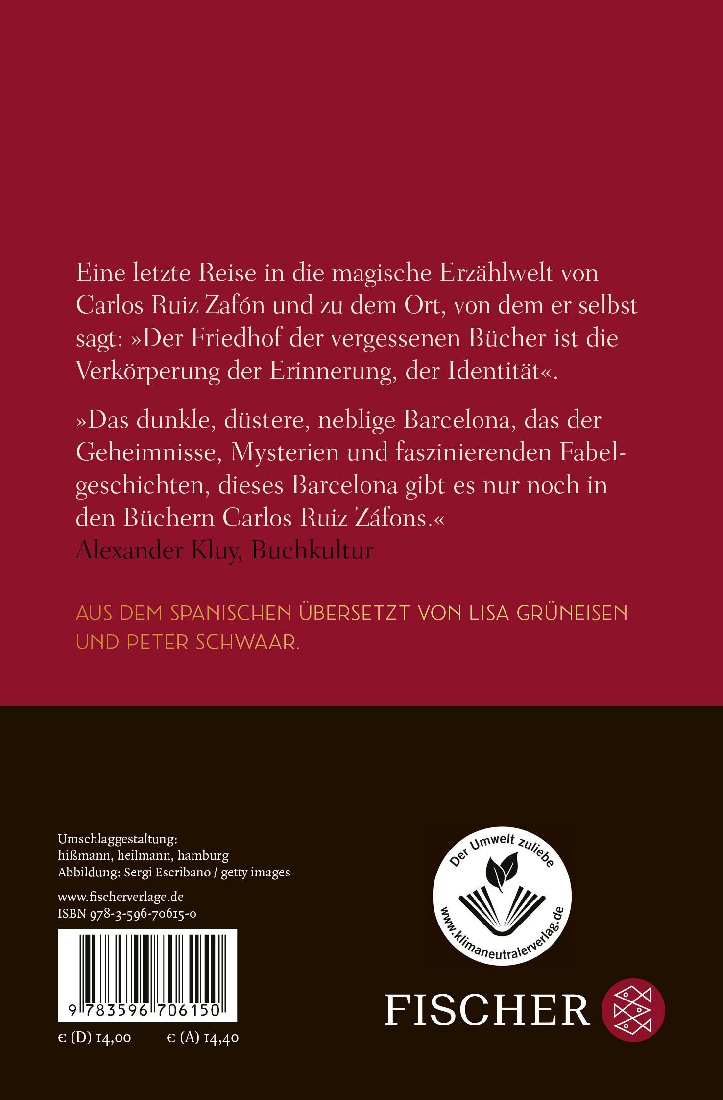 Rückseite: 9783596706150 | Der Friedhof der vergessenen Bücher | Erzählungen | Carlos Ruiz Zafón