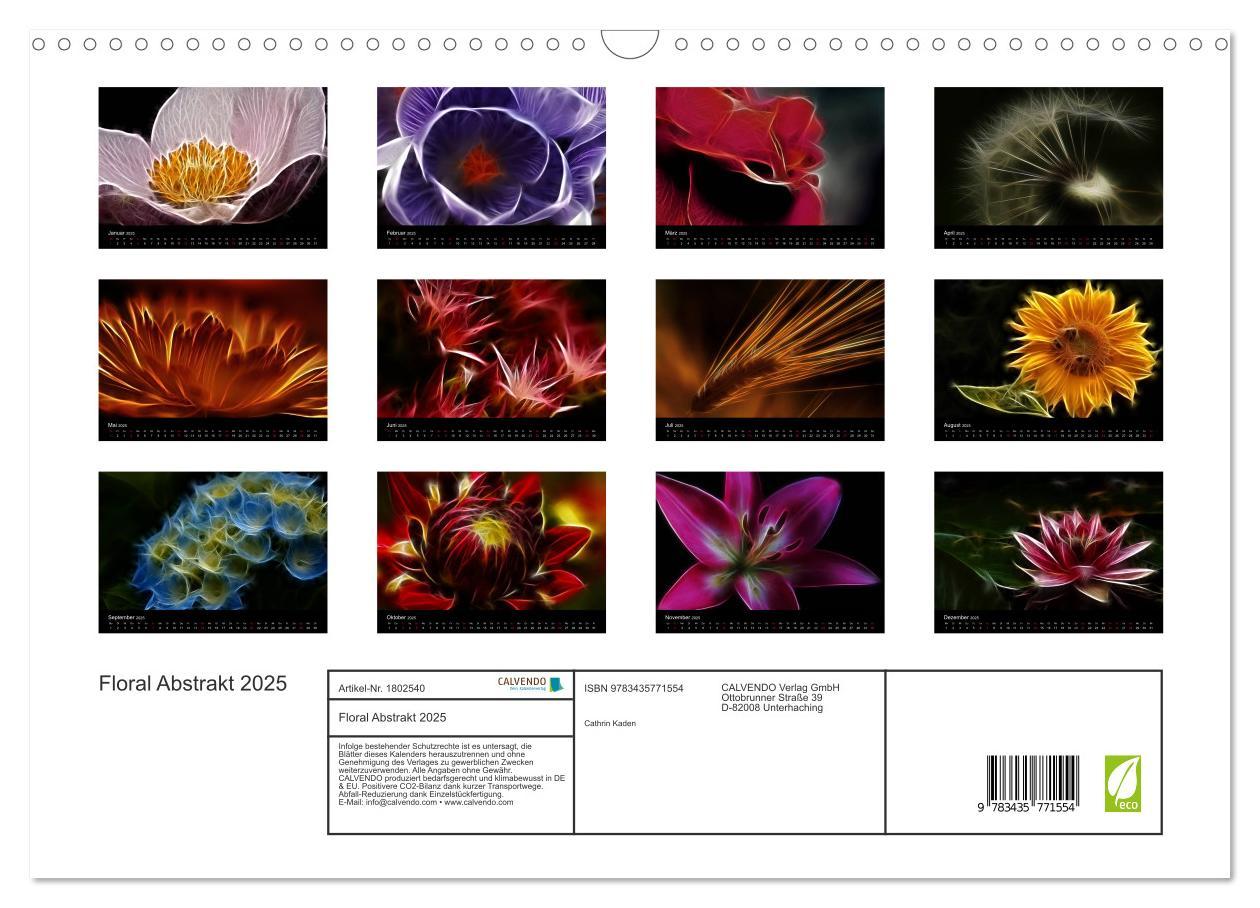 Bild: 9783435771554 | Floral Abstrakt 2025 (Wandkalender 2025 DIN A3 quer), CALVENDO...