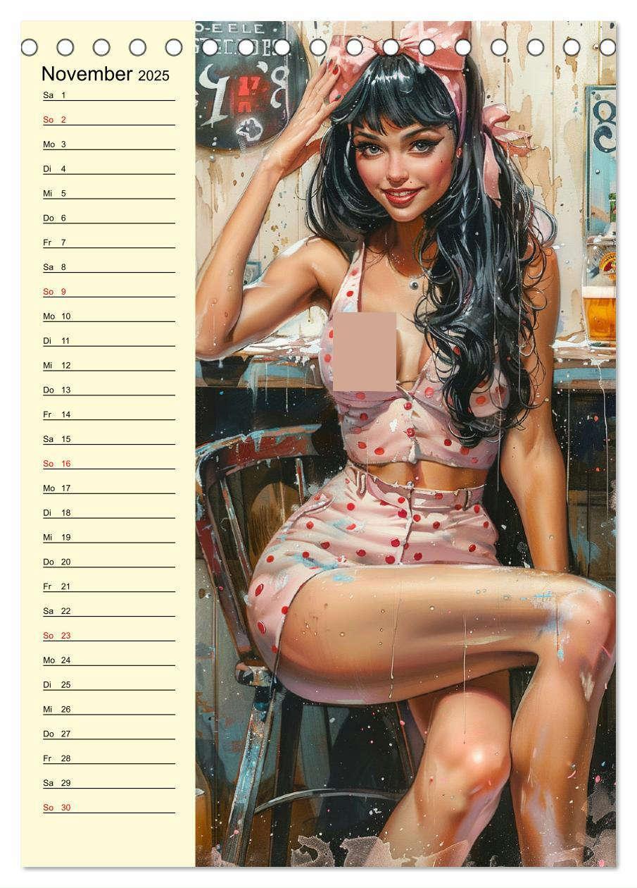 Bild: 9783457128800 | Sexy Pin-up-Girls. Moderne Kunst im Retro-Stil (Tischkalender 2025...