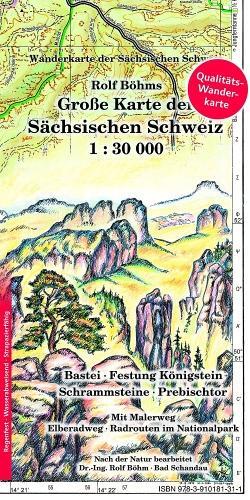 Cover: 9783910181311 | Große Karte der Sächsischen Schweiz 1:30000 | Rolf Böhm | (Land-)Karte