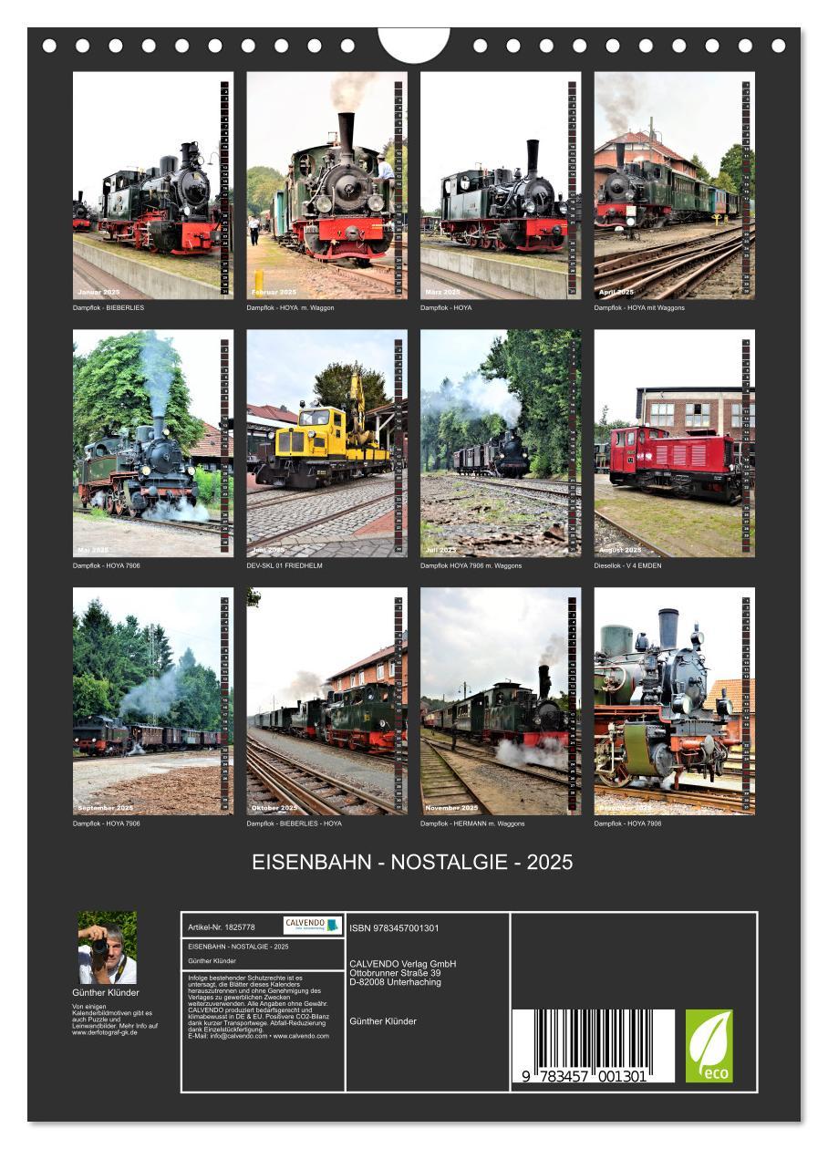 Bild: 9783457001301 | EISENBAHN - NOSTALGIE - 2025 (Wandkalender 2025 DIN A4 hoch),...