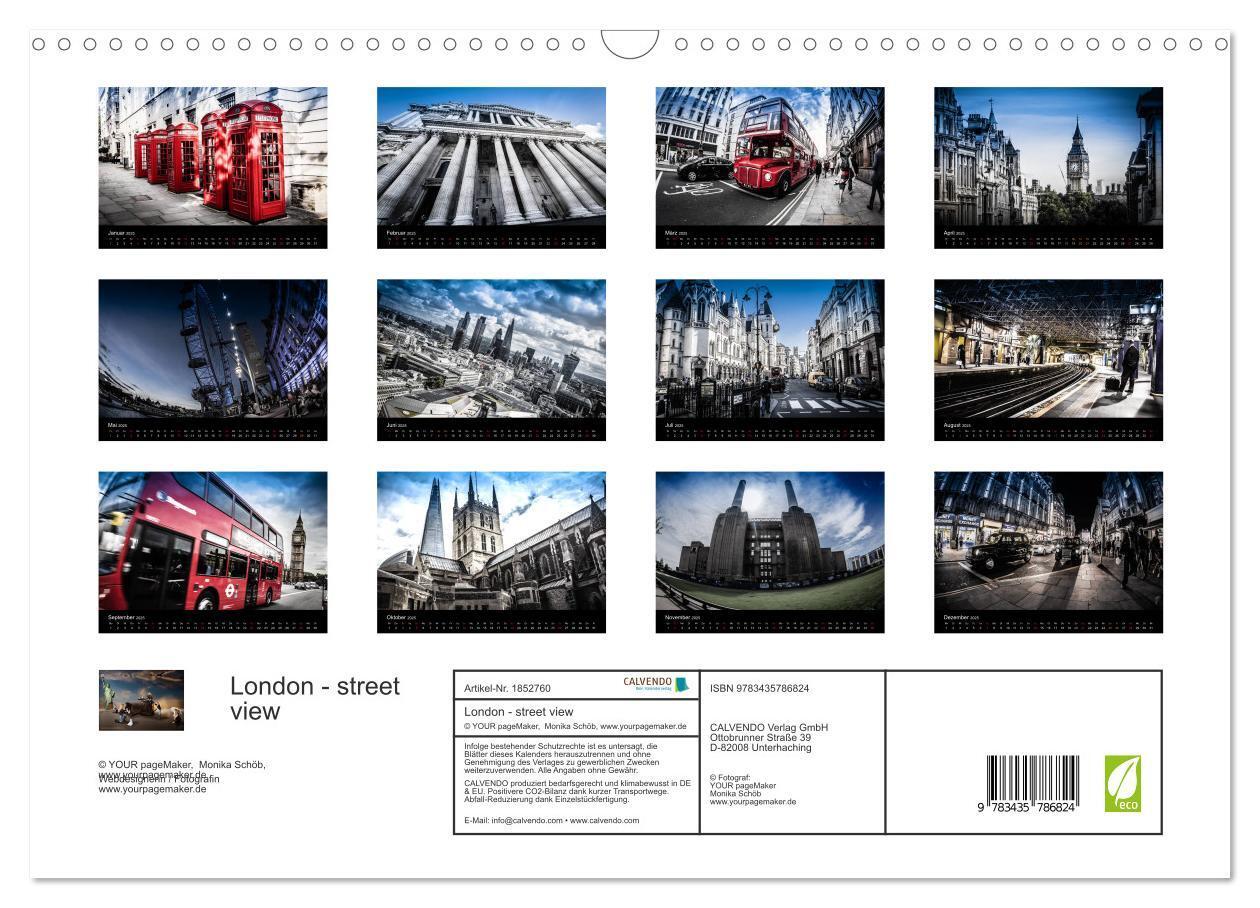 Bild: 9783435786824 | London - street view (Wandkalender 2025 DIN A3 quer), CALVENDO...