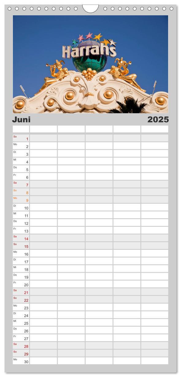 Bild: 9783457118382 | Familienplaner 2025 - Las Vegas mit 5 Spalten (Wandkalender, 21 x...