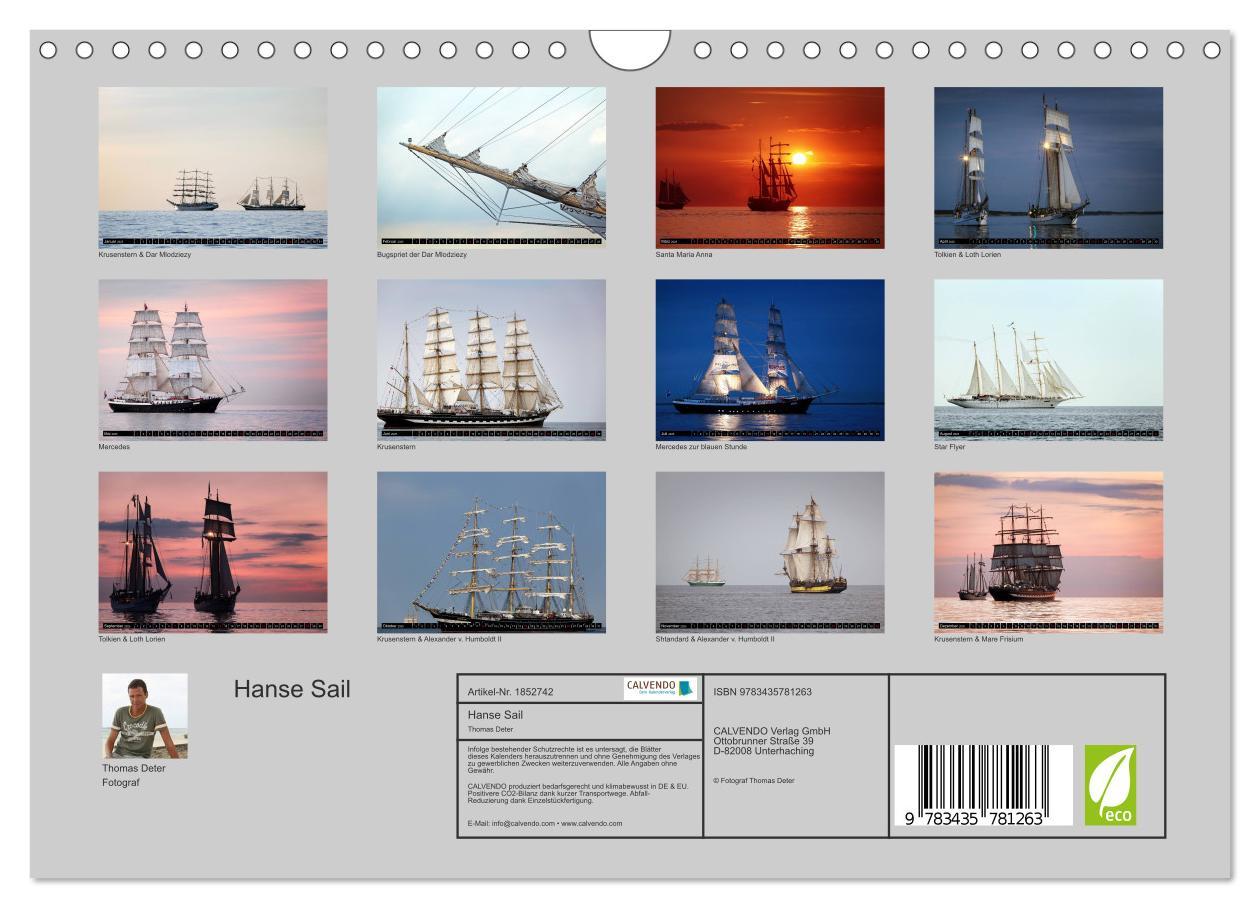 Bild: 9783435781263 | Hanse Sail (Wandkalender 2025 DIN A4 quer), CALVENDO Monatskalender