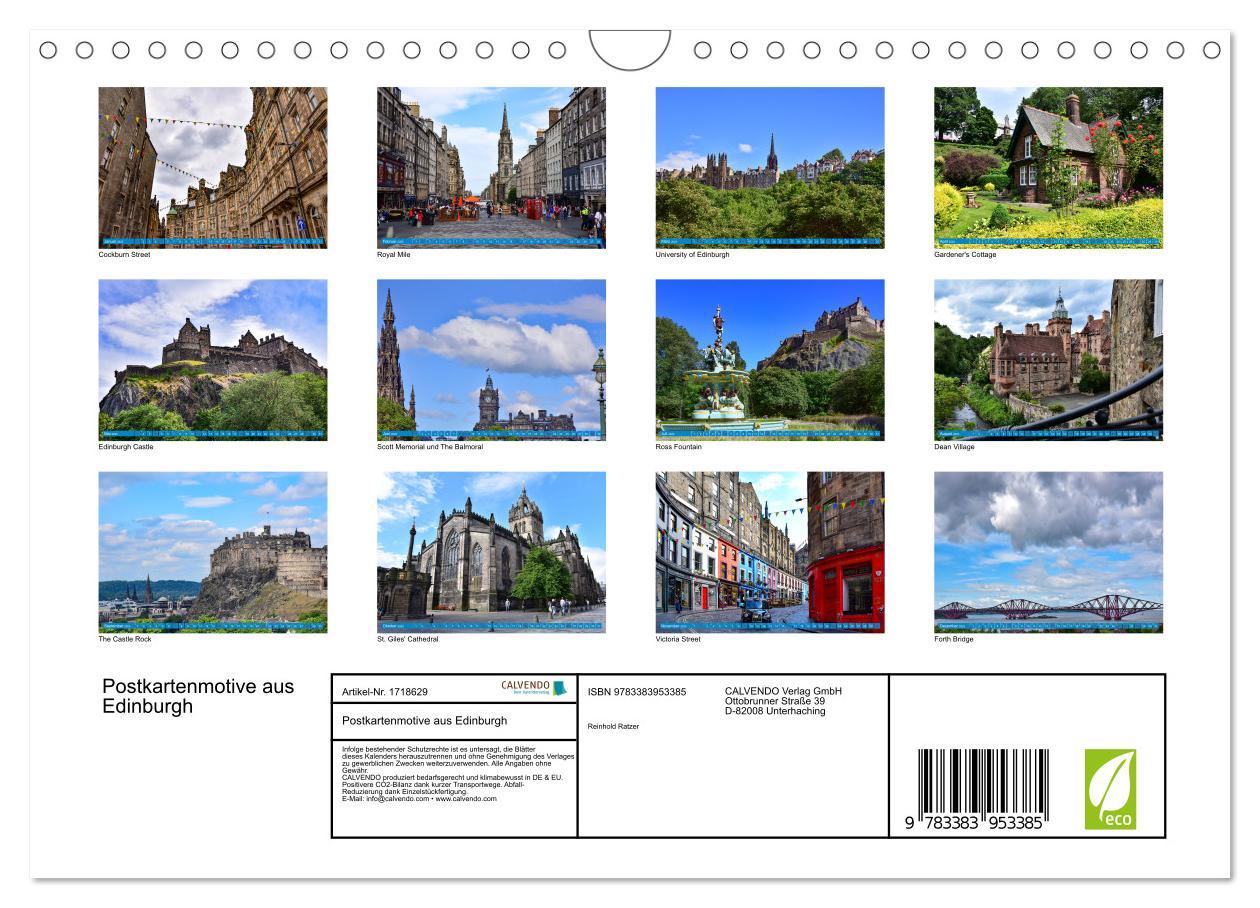 Bild: 9783383953385 | Postkartenmotive aus Edinburgh (Wandkalender 2025 DIN A4 quer),...