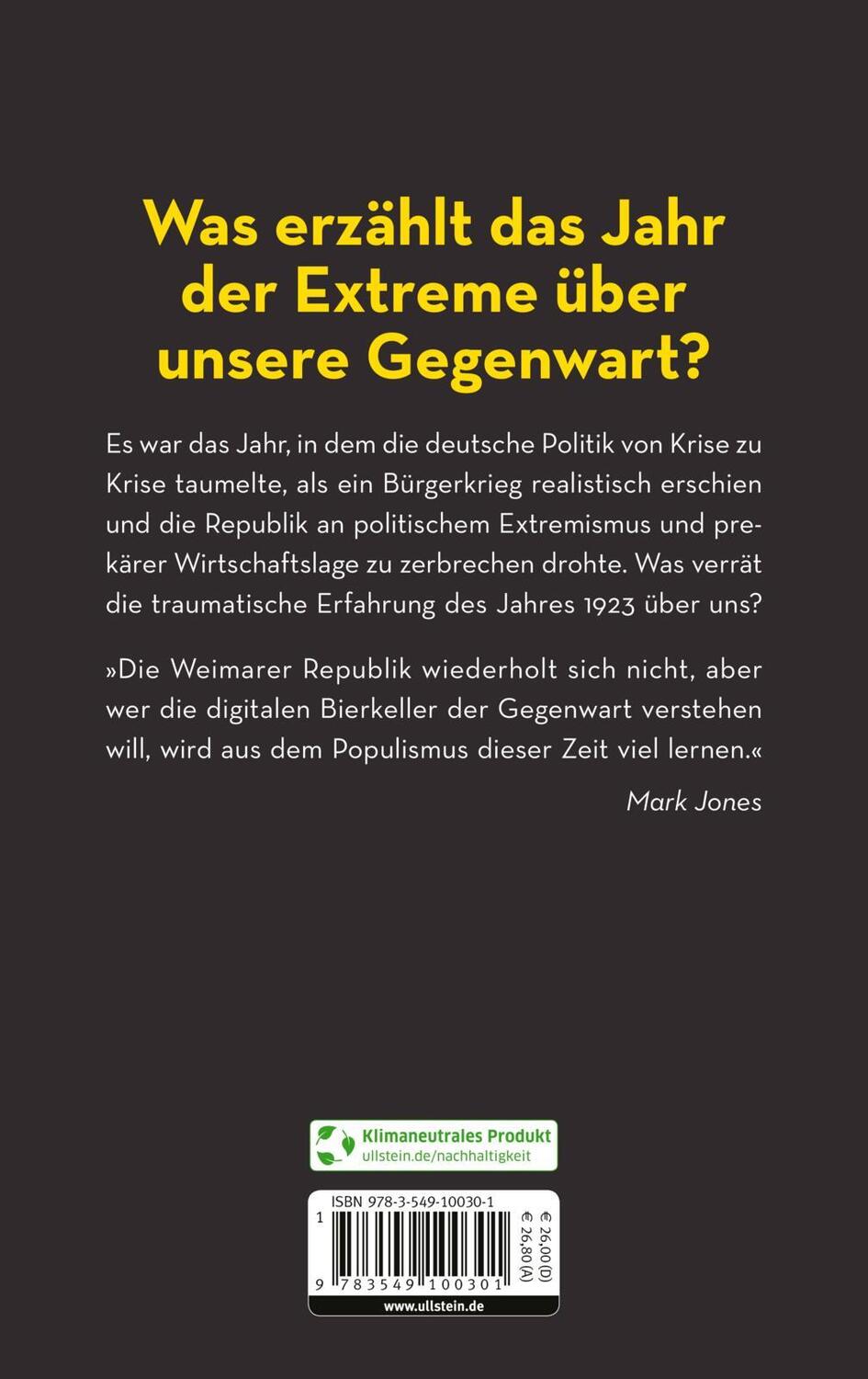 Rückseite: 9783549100301 | 1923 | Mark Jones | Buch | 384 S. | Deutsch | 2022 | Propylen Verlag