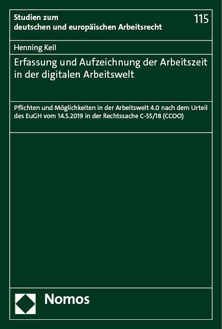 Cover: 9783756013654 | Erfassung und Aufzeichnung der Arbeitszeit in der digitalen...