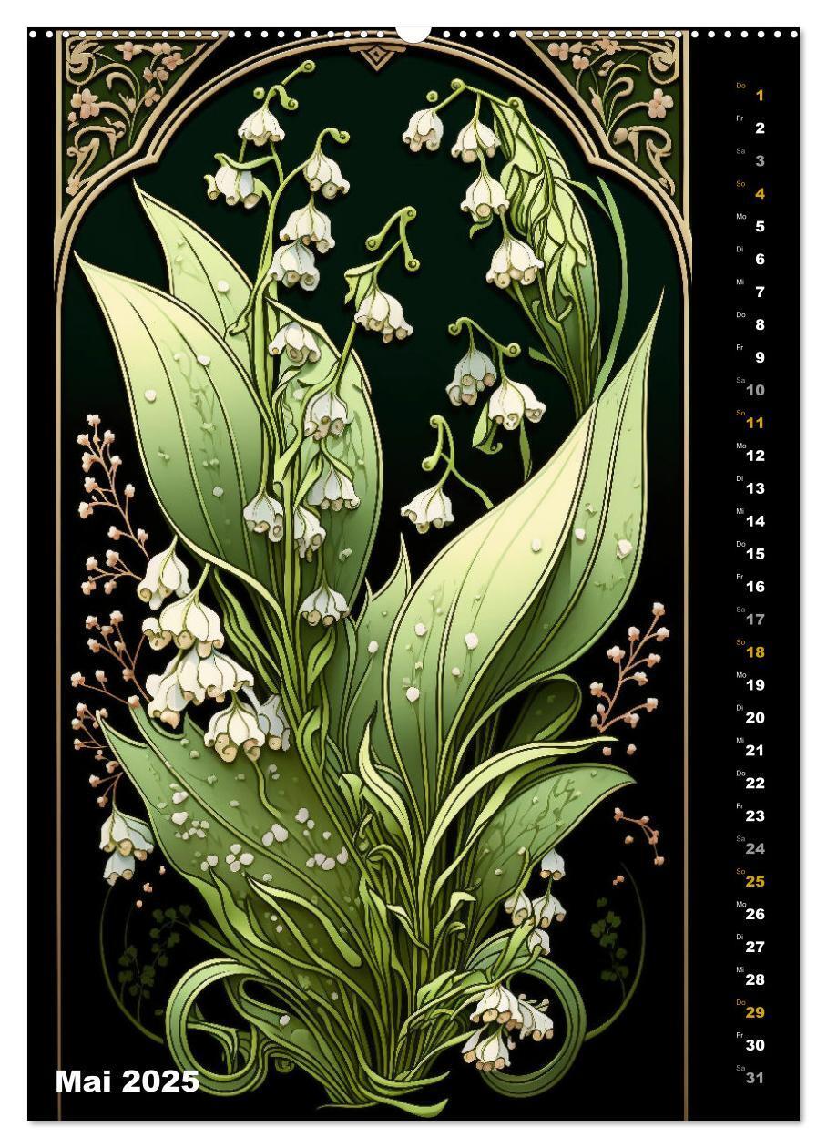 Bild: 9783435873869 | Jugendstil Blumen (Wandkalender 2025 DIN A2 hoch), CALVENDO...