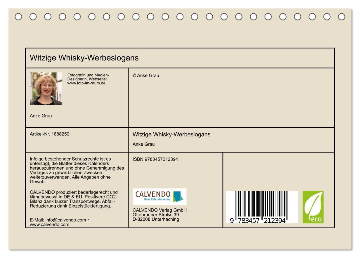 Bild: 9783457212394 | Witzige Whisky-Werbeslogans (Tischkalender 2025 DIN A5 quer),...