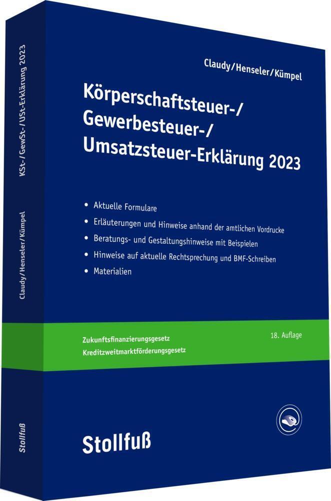 Cover: 9783083638230 | Körperschaftsteuer-, Gewerbesteuer-, Umsatzsteuer-Erklärung 2023